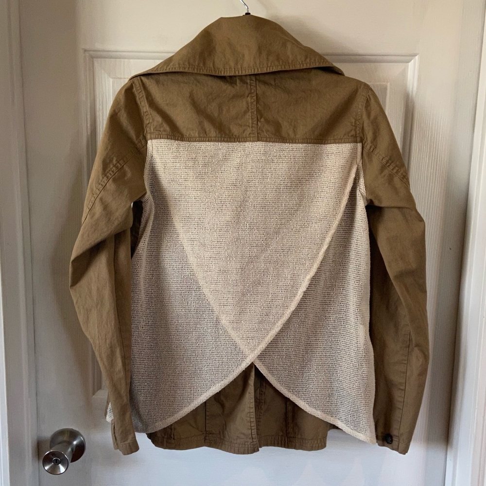 Nic. K Button Up Tan Jacket Split Back Size Xs - image 4